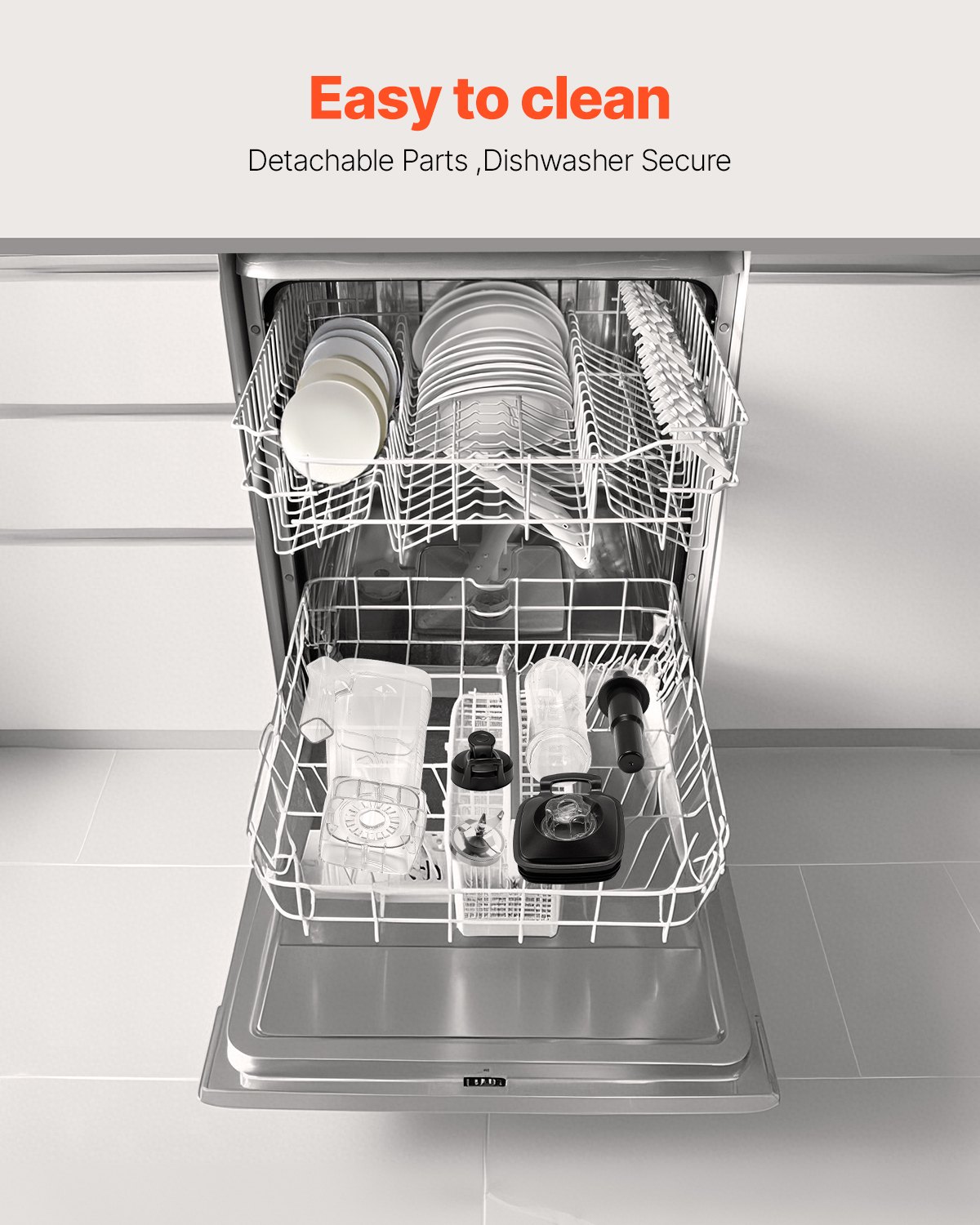 Licuadora VEVOR para batidos, 1400 W, 177 g, potente motor, multifuncional, con 2 tazas para batidos, zumos y zumos. Ideal para la cocina.