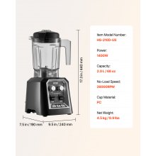 Licuadora de 68 oz y 1400 W para batidos Licuadora procesadora de alimentos para cocina