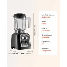 Licuadora de 68 oz y 1400 W para batidos Licuadora procesadora de alimentos para cocina