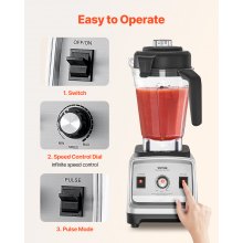 Licuadora de 85 oz y 1400 W para batidos Licuadora procesadora de alimentos para cocina