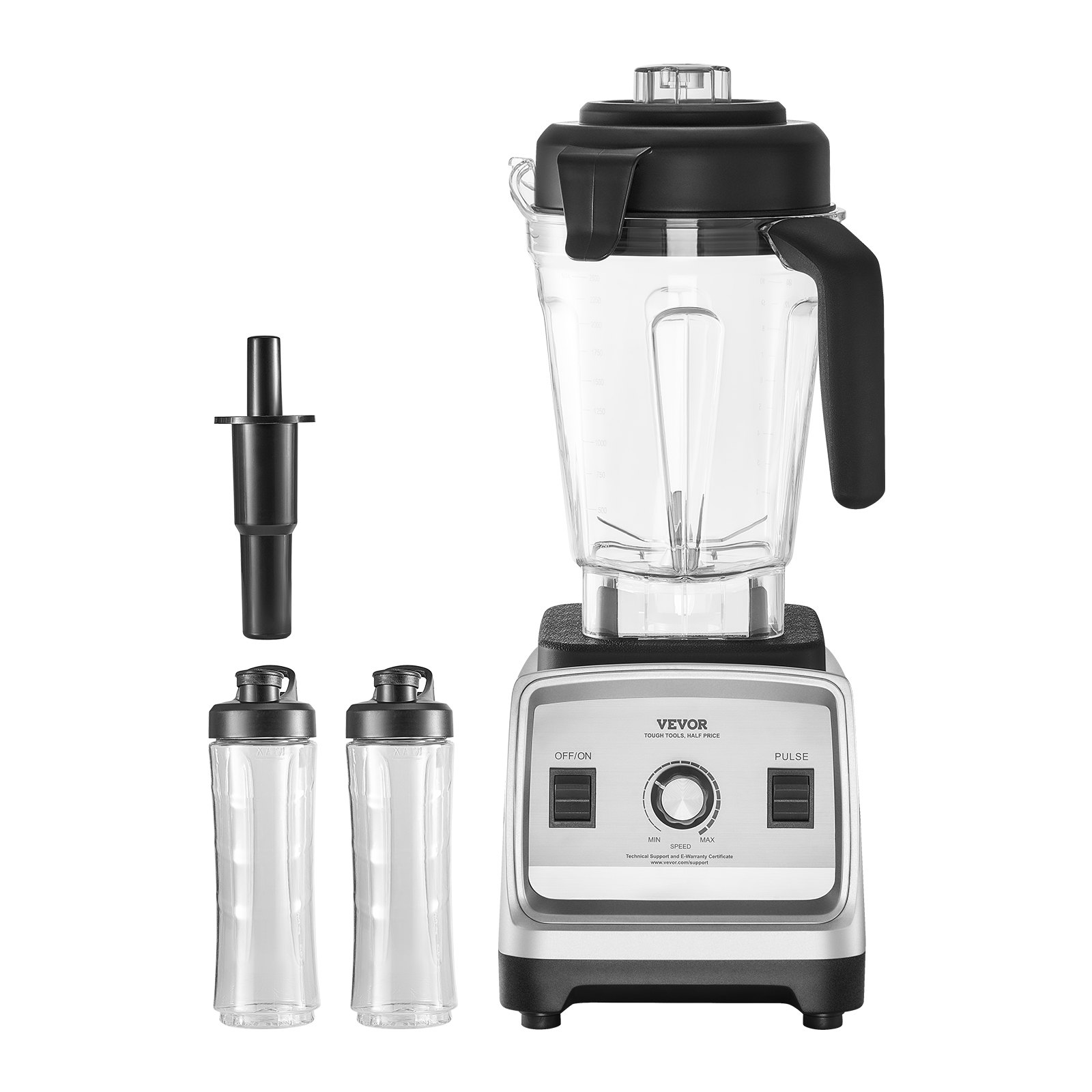 Licuadora VEVOR para batidos, 85 oz, 1400 W, licuadora profesional con motor potente, licuadora multifuncional para procesar alimentos con 2 tazas para batidos, leche y jugos, apta para la cocina.