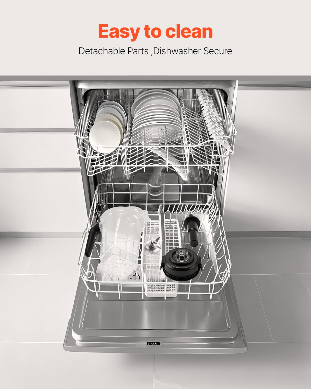 Licuadora VEVOR para batidos, 85 oz, 1400 W, licuadora profesional con motor potente, licuadora multifuncional para procesar alimentos, batidos y jugos, ideal para la cocina.