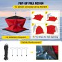 Tienda de campaña para pesca en hielo VEVOR para 2 o 3 personas, tela Oxford 300D, portátil, con diseño desplegable, resistente al agua y al viento, ideal para pesca al aire libre, color rojo