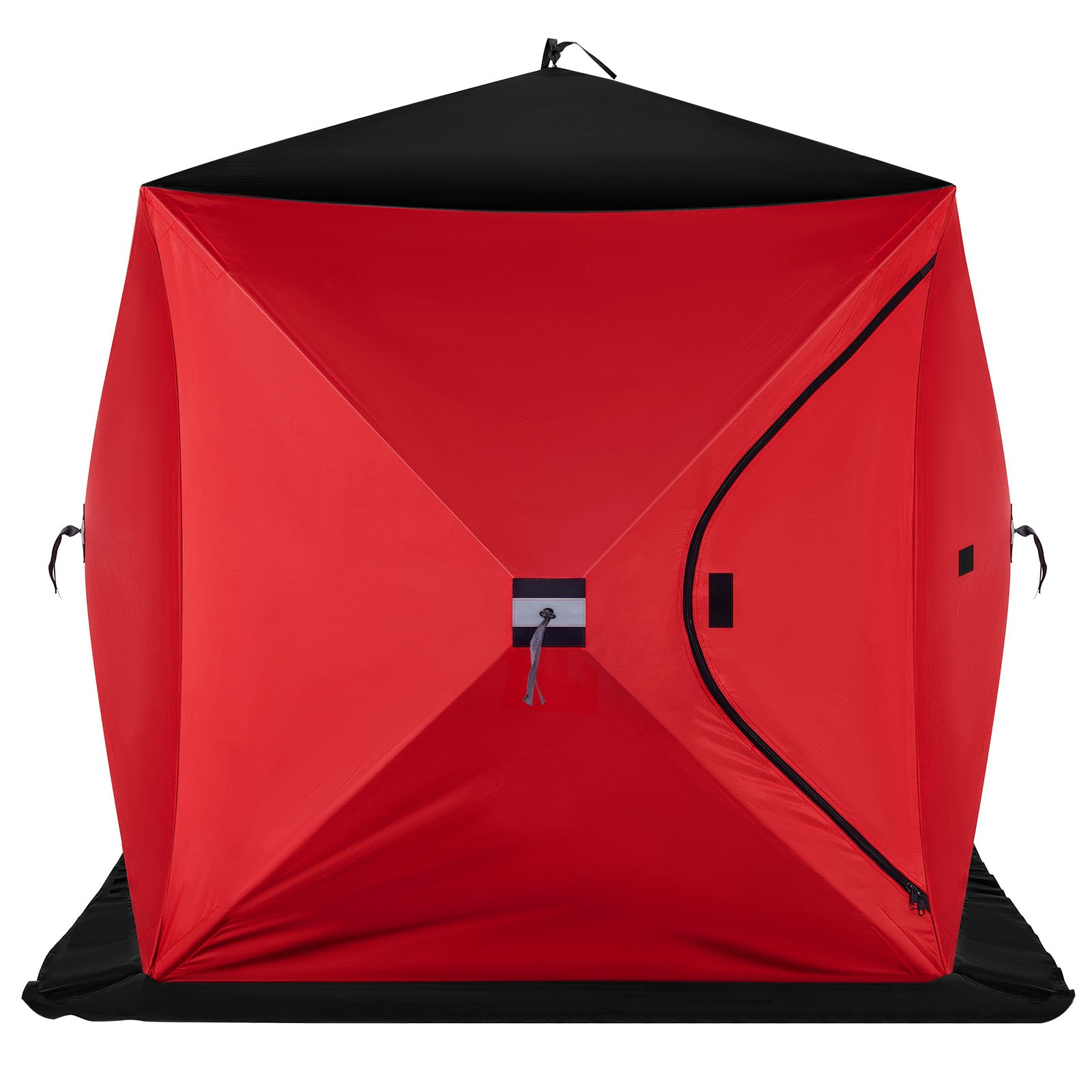 Tienda de campaña para pesca en hielo VEVOR para 2 o 3 personas, tela Oxford 300D, portátil, con diseño desplegable, resistente al agua y al viento, ideal para pesca al aire libre, color rojo