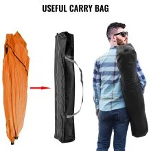 VEVOR Refugio de Pesca en Hielo para 8 Personas, Tienda de Pesca en Hielo con Aislamiento portátil Pop-Up, Tela Oxford Impermeable Naranja