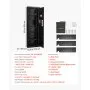 Caja fuerte de pared VEVOR, caja fuerte oculta de 4 niveles para armas con contraseña y llave, de acero laminado en frío Q235 con iluminación LED, 3 estantes ajustables y llaveros para dinero, joyas y pasaporte, color negro.