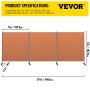 VEVOR Biombo Divisor 3 Paneles de Pie Naranja Separador de Ambientes Plegable de 360 Grados 150x180 cm de Tela Impermeable Biombos Separadores de Privacidad con 8 Ruedas para Hogar, Oficina, Salón