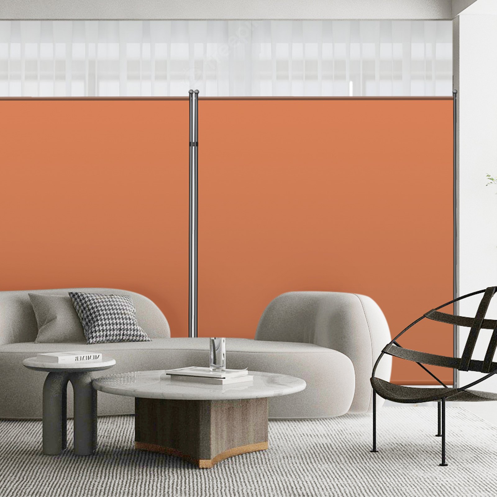 Tuspuzz 3 Paneles Biombo Divisor Naranja Separador de Ambientes Plegable 216"x72"