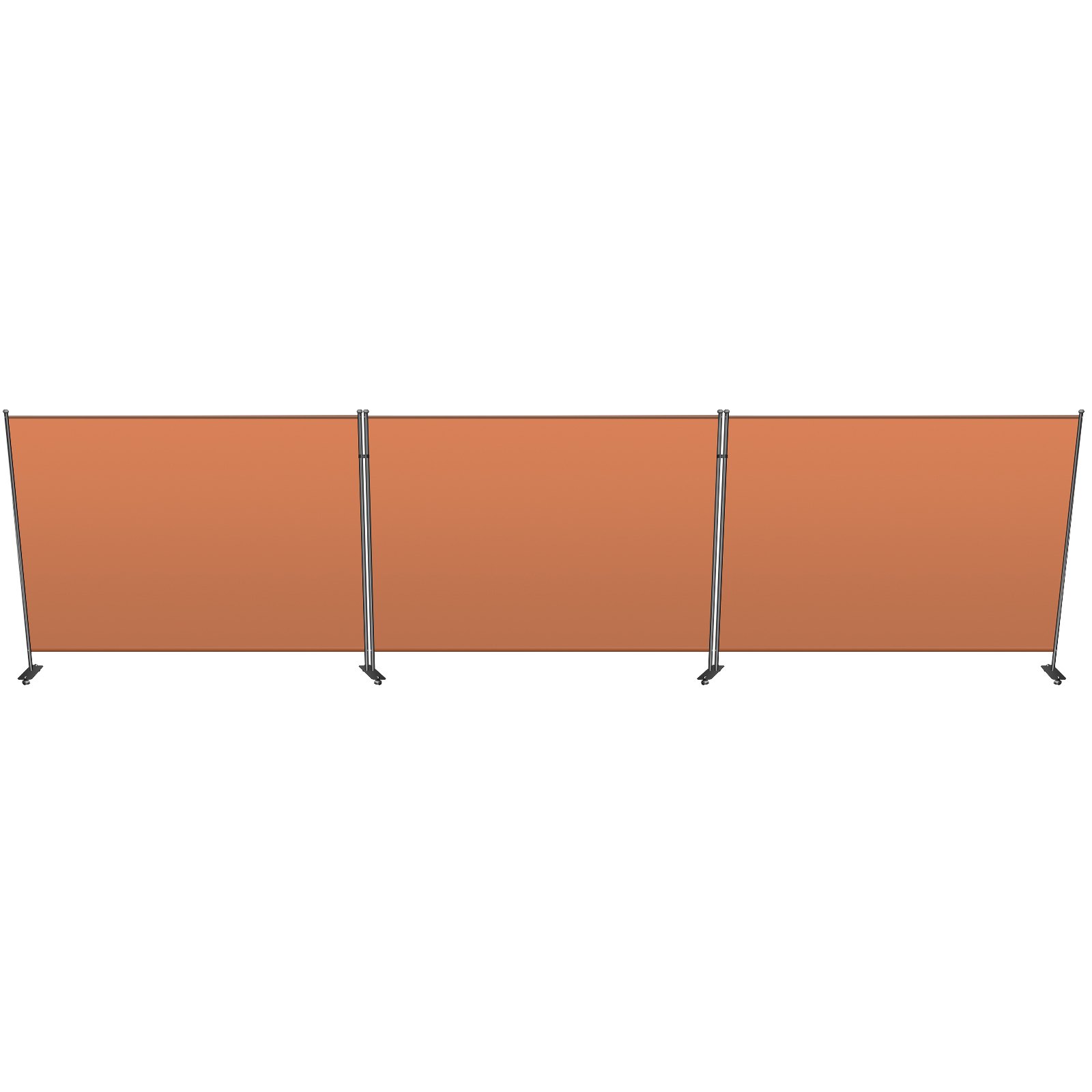 VEVOR Biombo Divisor 3 Paneles de Pie Naranja Separador de Ambientes Plegable de 360 Grados 150x180 cm de Tela Impermeable Biombos Separadores de Privacidad con 8 Ruedas para Hogar, Oficina, Salón