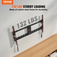 VEVOR Soporte de pared universal para TV, soporte de TV de perfil bajo que se adapta a la mayoría de televisores de 37 a 70 pulgadas, soportes de TV de montaje en pared inclinables, VESA máximo de 600 x 400 mm, soporta hasta 132 libras
