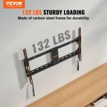 VEVOR Soporte de pared universal para TV, soporte de TV de perfil bajo que se adapta a la mayoría de televisores de 37 a 70 pulgadas, soportes de TV de montaje en pared inclinables, VESA máximo de 600 x 400 mm, soporta hasta 132 libras
