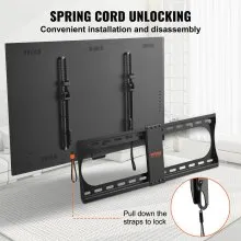 VEVOR Soporte de pared universal para TV, soporte de TV de perfil bajo que se adapta a la mayoría de televisores de 37 a 70 pulgadas, soportes de TV de montaje en pared inclinables, VESA máximo de 600 x 400 mm, soporta hasta 132 libras