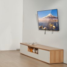 VEVOR Soporte de pared universal para TV, soporte de TV de perfil bajo que se adapta a la mayoría de televisores de 37 a 70 pulgadas, soportes de TV de montaje en pared inclinables, VESA máximo de 600 x 400 mm, soporta hasta 132 libras