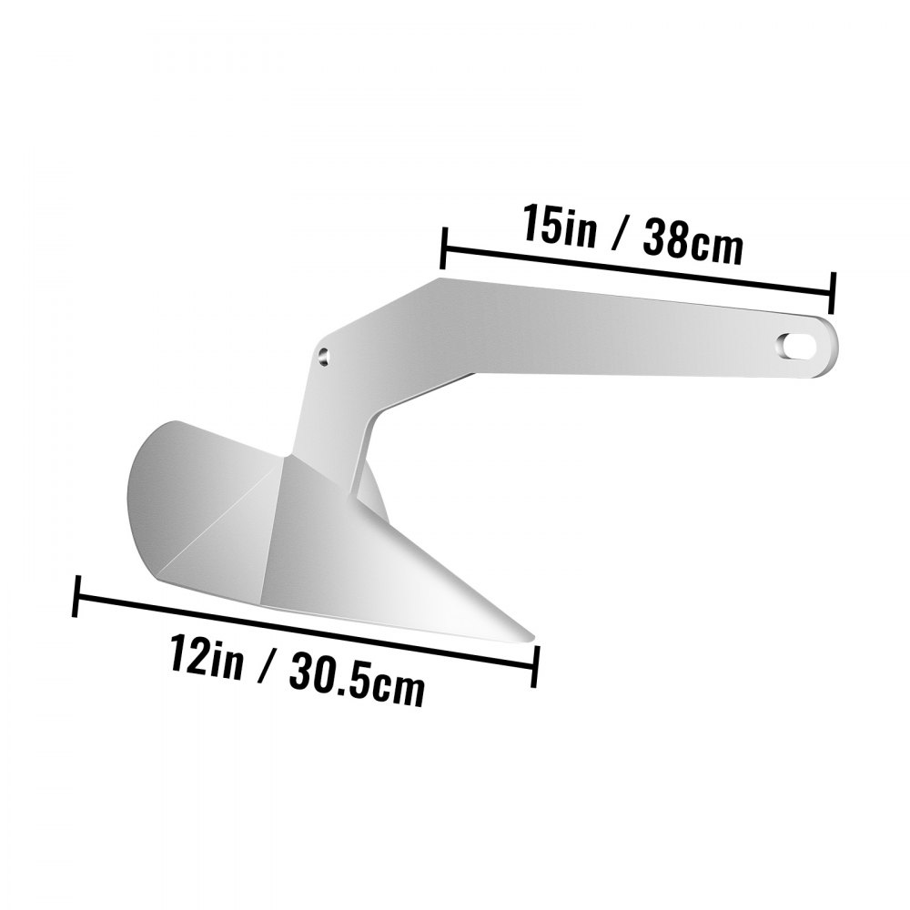 VEVOR Ancla de barco tipo Delta 9 lb 4 kg Ancla delta, Ancla de barco de acero galvanizado, Ancla de arado triangular Ancla marina de barco, Ancla de arado resistente para amarre de barco en la playa, para barcos pequeños