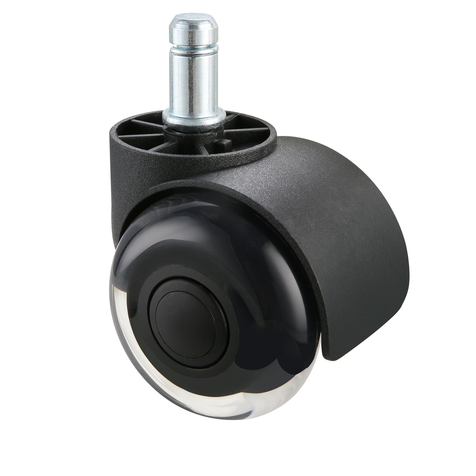 Rueda para silla de oficina VEVOR negra, construcción robusta y mecanismo de rodadura suave.