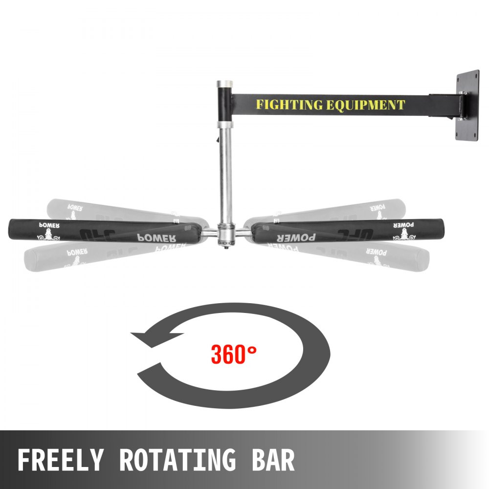 VEVOR Boxing Spinning Bar Soporte de Pared, Black Punching Spinning Bar para Entrenador de Velocidad de Boxeo, Boxeo MMA Speed Reflex Equipo de Entrenamiento para Adolescentes y Adultos, Ejercicio Liberación de Estrés Perder Peso
