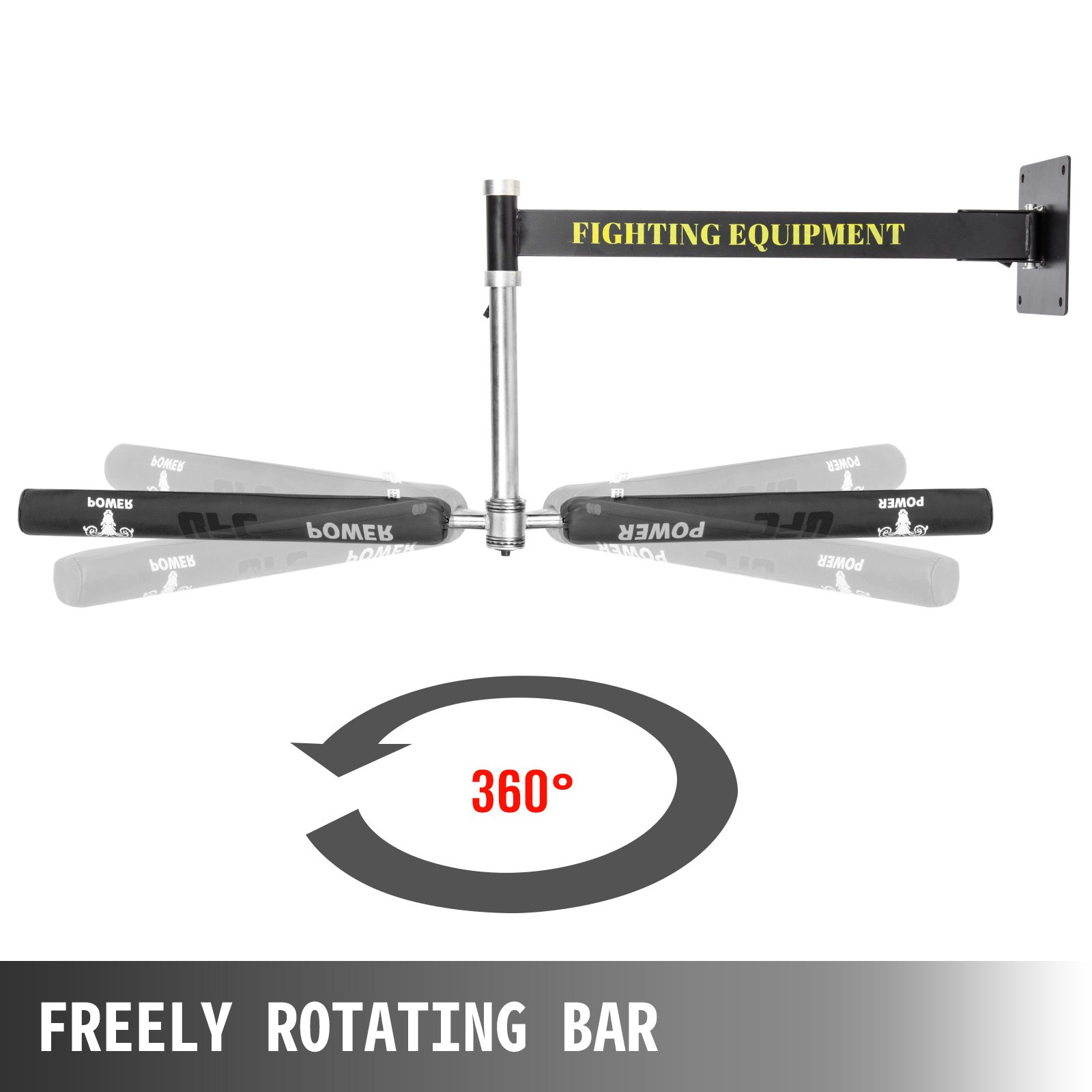 VEVOR Boxing Spinning Bar Soporte de Pared, Black Punching Spinning Bar para Entrenador de Velocidad de Boxeo, Boxeo MMA Speed Reflex Equipo de Entrenamiento para Adolescentes y Adultos, Ejercicio Liberación de Estrés Perder Peso