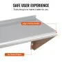 Estante flotante de acero inoxidable VEVOR de 30 x 91 cm, con soportes para montaje en pared, capacidad de carga de 113 kg, ideal para uso comercial, ideal para restaurantes, cocinas, bares, hogares y hoteles.