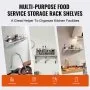 Estante flotante de acero inoxidable VEVOR de 45 x 183 cm con soportes para montaje en pared, capacidad de carga de 227 kg, ideal para uso comercial, ideal para restaurantes, cocinas, bares, hogares y hoteles.