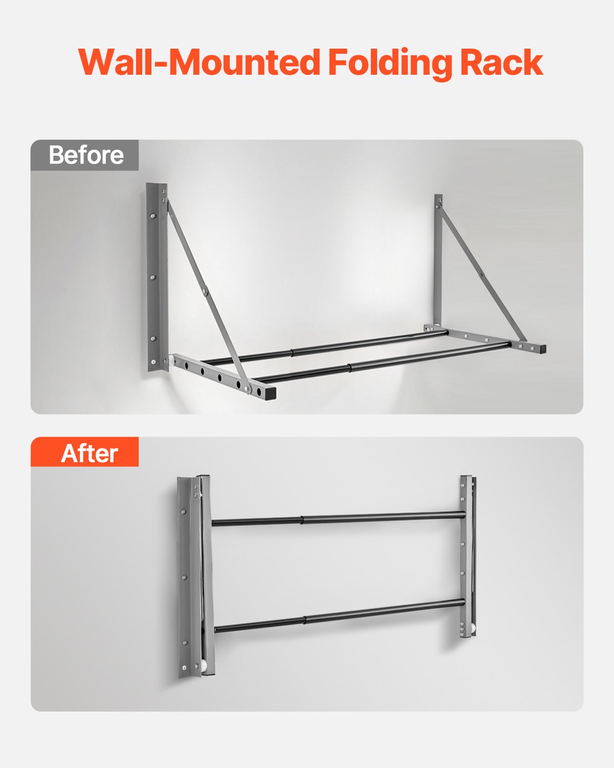 Estante de almacenamiento para neumáticos plegable de pared de 32" a 48" ajustable para garaje