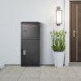 VEVOR Buzón para Paquetes 41,2 x 40,1 x 110,5 cm, Buzón de Acero Galvanizado con Cerradura Código Deflector de Montaje en Suelo Antirrobo Extraíble Impermeable. Depósito de Paquete a Porche Exterior