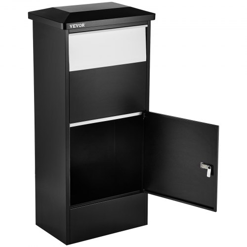 VEVOR Buzón de Correo Independiente Bloqueo de Código Buzón de Paquetería Negro y Blanco Buzón para Paquetes 18,9"x12"x44" Gran Capacidad en Porche Patio para Recibo de Carta Revista Paquetes Grandes