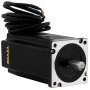 Servomotor paso a paso VEVOR nema34 con cables negros y eje plateado.