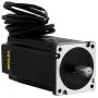 Servomotor paso a paso VEVOR nema34 con cables negros y eje plateado.