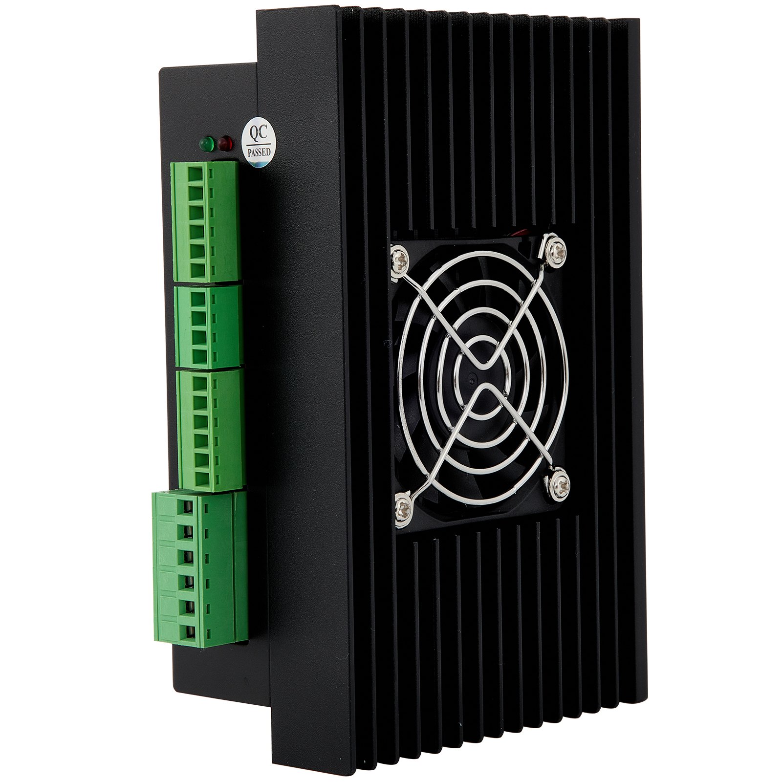 Servomotor paso a paso VEVOR nema34 con bloques de terminales verdes y ventilador de refrigeración.