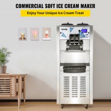 Máquina comercial de helado VEVOR, máquina de servicio suave, máquina para hacer helados de 3 sabores