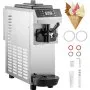 Máquina de helado suave VEVOR con conos, juntas y herramientas de limpieza incluidas.