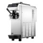 Máquina de helado suave VEVOR de acero inoxidable con palanca dosificadora y panel de control digital.