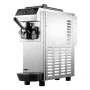 Máquina de helado suave VEVOR de acero inoxidable con palanca dosificadora y panel de control digital.