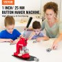 VEVOR Máquina Para Fabricar Botones Máquina De Prensa De Insignias Button Maker Machine Badge Pin Machine 1 25 Mm 500 Piezas gratis Kit de prensa