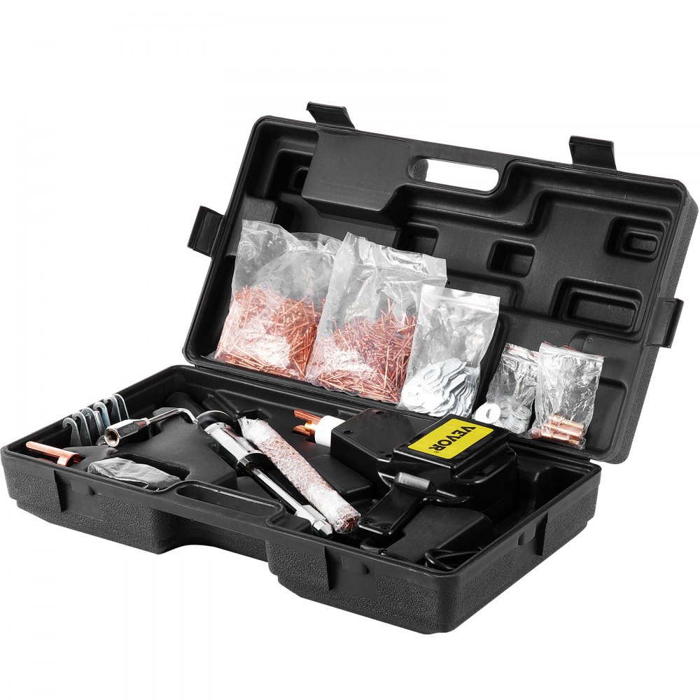 Soldador por puntos, soldador de pernos para carrocería de automóvil, 110V con martillo deslizante, soldador de pernos, Kit de inicio, reparación, 800VA + 1000 clavos