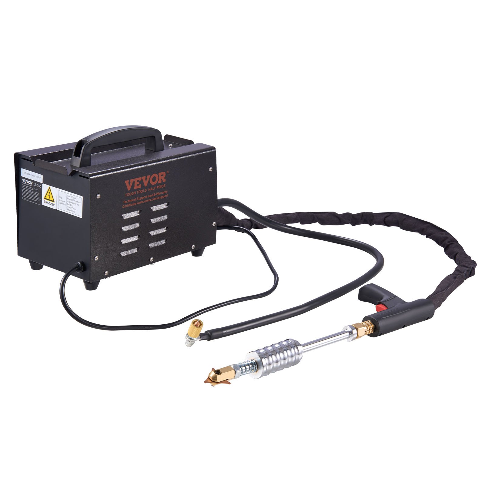 Kit de reparación de abolladuras con soldadora de pernos VEVOR, máquina de soldadura por puntos de 110 V con extractor de abolladuras de martillo deslizante, kit profesional para reparación de abolladuras de carrocería.