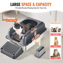 VEVOR - Caja de arena para gatos de 6 pulgadas de profundidad, sin olor, con tablero filtrante para los pies