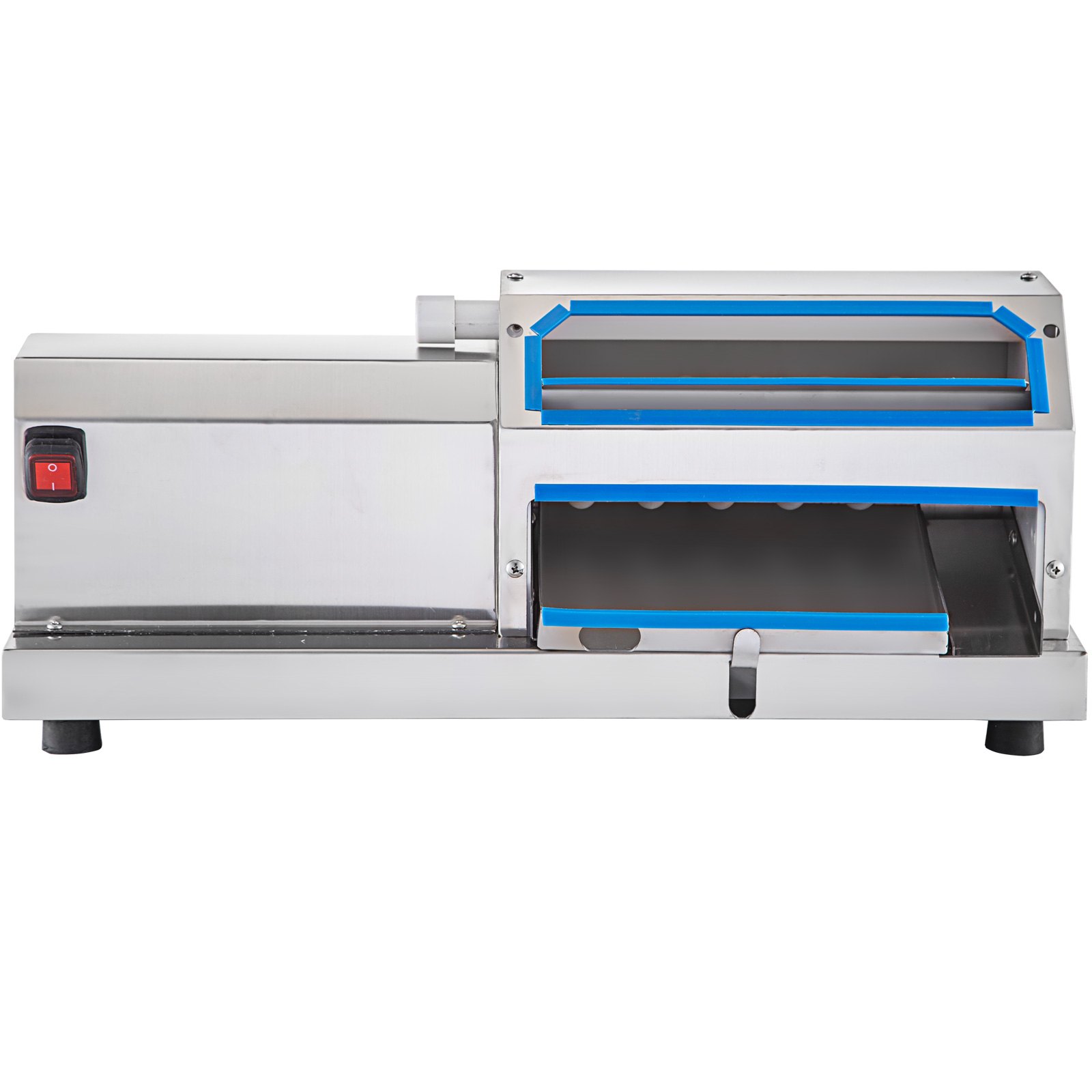 Máquina peladora de huevos de codorniz VEVOR con cuerpo de acero inoxidable y detalles azules.