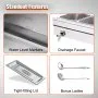VEVOR Calentador de alimentos comercial de 3 sartenes, mesa de vapor eléctrica de 3 x 12 cuartos con cubierta de vidrio templado, encimera de 1500 W de acero inoxidable Buffet Bain Marie 86-185 °F control de temperatura para catering, restaurantes, plateado
