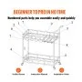 VEVOR Carrito de bar dorado de 2 niveles con ruedas bloqueables, carrito para bebidas alcohólicas con estantes de vidrio templado y barandilla para vinos, carrito moderno para cocina, comedor y sala de estar.