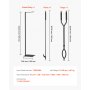 VEVOR Fireplace Tool Set, 3 PCS Fire Tool Set and Holder with Stand, Tongs, Fire Place Poker, Wrought Iron Fireplace Accessories for Campfire Backyard Bonfire Indoor/Outdoor, Black