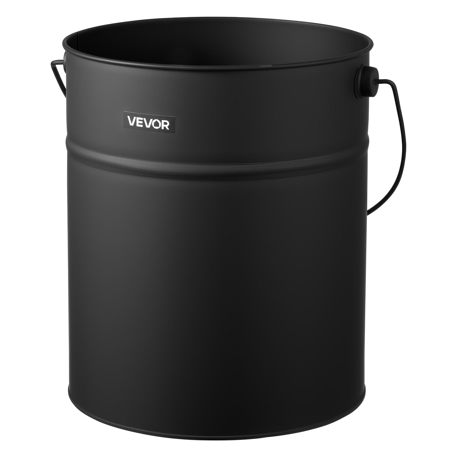 VEVOR Ash Bucket, 4 PCS with Lid, Shovel, Broom and Gloves, Metal Fireplace Charcoal Bucket and Ash Can, 4 GAL Large Capacity for Fireplace, Fire Pits, Wood Burning Stoves, Indoor and Outdoor