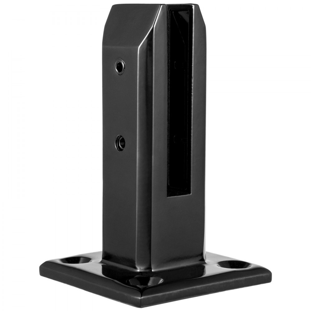 VEVOR Abrazadera de barandilla de vidrio 10PCS, barandilla de vidrio 3.8x3.8x6.3 pulgadas, Abrazadera de vidrio 304 Acero inoxidable Negro, Espiga de barandilla de vidrio Espesor de vidrio 3/10" a 1/2" Balcón, Jardín, Pasamanos de cubierta, Escalera