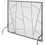 VEVOR Fireplace Screen Single Panel, Sturdy Iron Mesh Fireplace Screen, 35.6"(L) x28.4"(H) Spark Guard Cover, Simple Installation, Free Standing Fire Fence Grate for Living Room Home Decor Modern