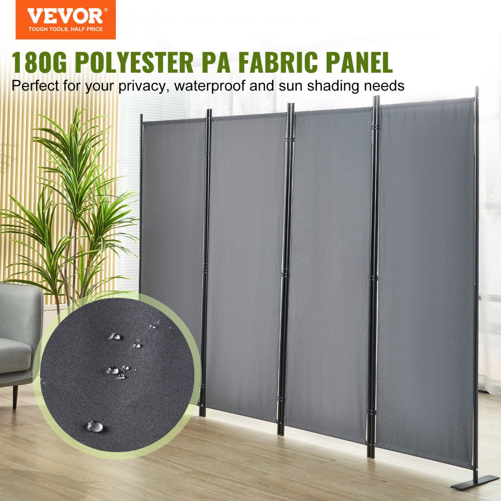 Divisor de ambientes VEVOR, panel de tela de poliéster PA de 180 g, impermeable y protector solar, perfecto para la privacidad.