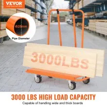 VEVOR Carro para paneles de yeso, carro para paneles de yeso de 3000 libras con plataforma de 45.28" x 21.8" y ruedas giratorias de 5", carro para láminas de paneles de yeso de alta resistencia, panel