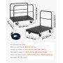 VEVOR Carro Portaplatos, Capacidad de Carga de 816 kg, 2 en 1 con Ruedas Giratorias de 360°, con 3 Pasamanos Laterales, Ayuda para Fábricas, Almacenes y Garajes, Color Negro, 914 x 610 x 878 mm
