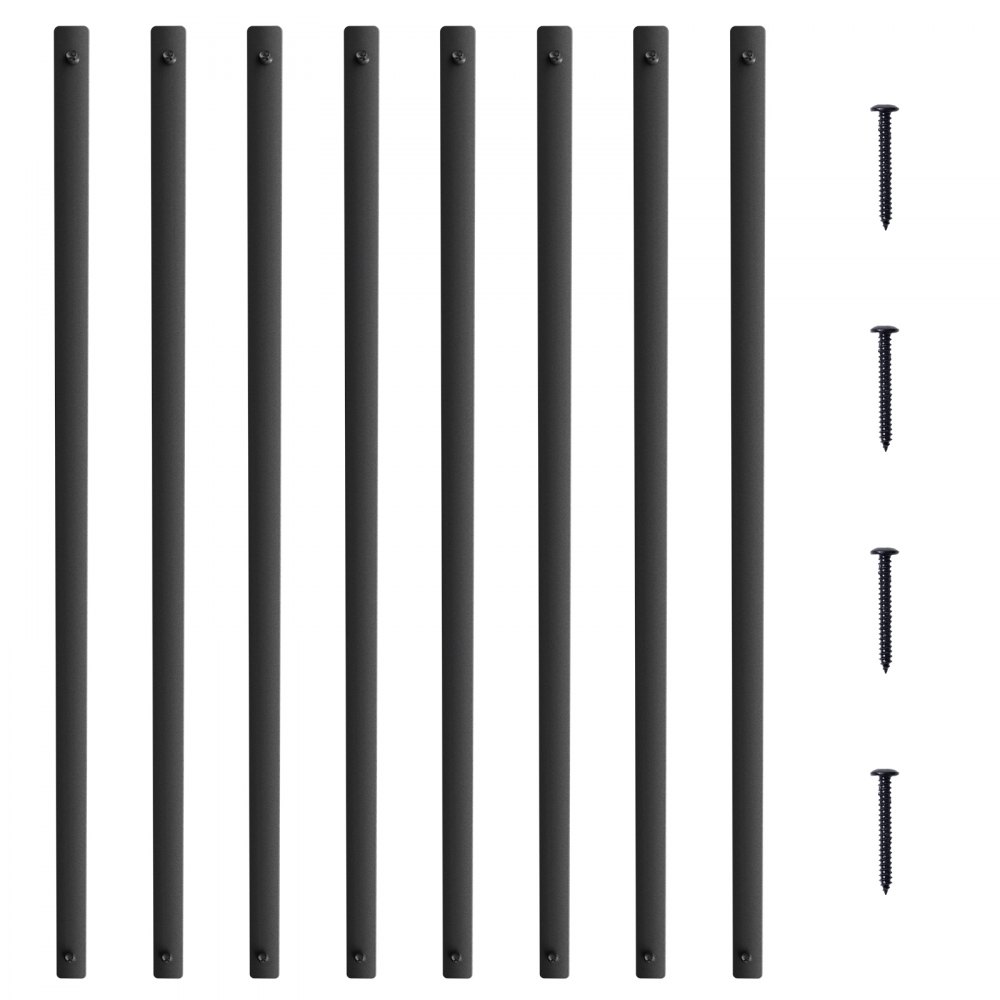 VEVOR - Barandillas metálicas para escaleras, 96 x 2,5 cm, de aleación de aluminio, decorativas, paquete de 72, con tornillos, huecas, clásicas, con recubrimiento de polvo negro satinado para porche