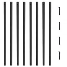 VEVOR Balaustres de metal para escalera, 29.5 x 1.0 in, husillos decorativos planos de aleación de aluminio, paquete de 51 balaustres de cubierta con tornillos, barandilla de cubierta hueca clásica con recubrimiento en polvo negro satinado para porche