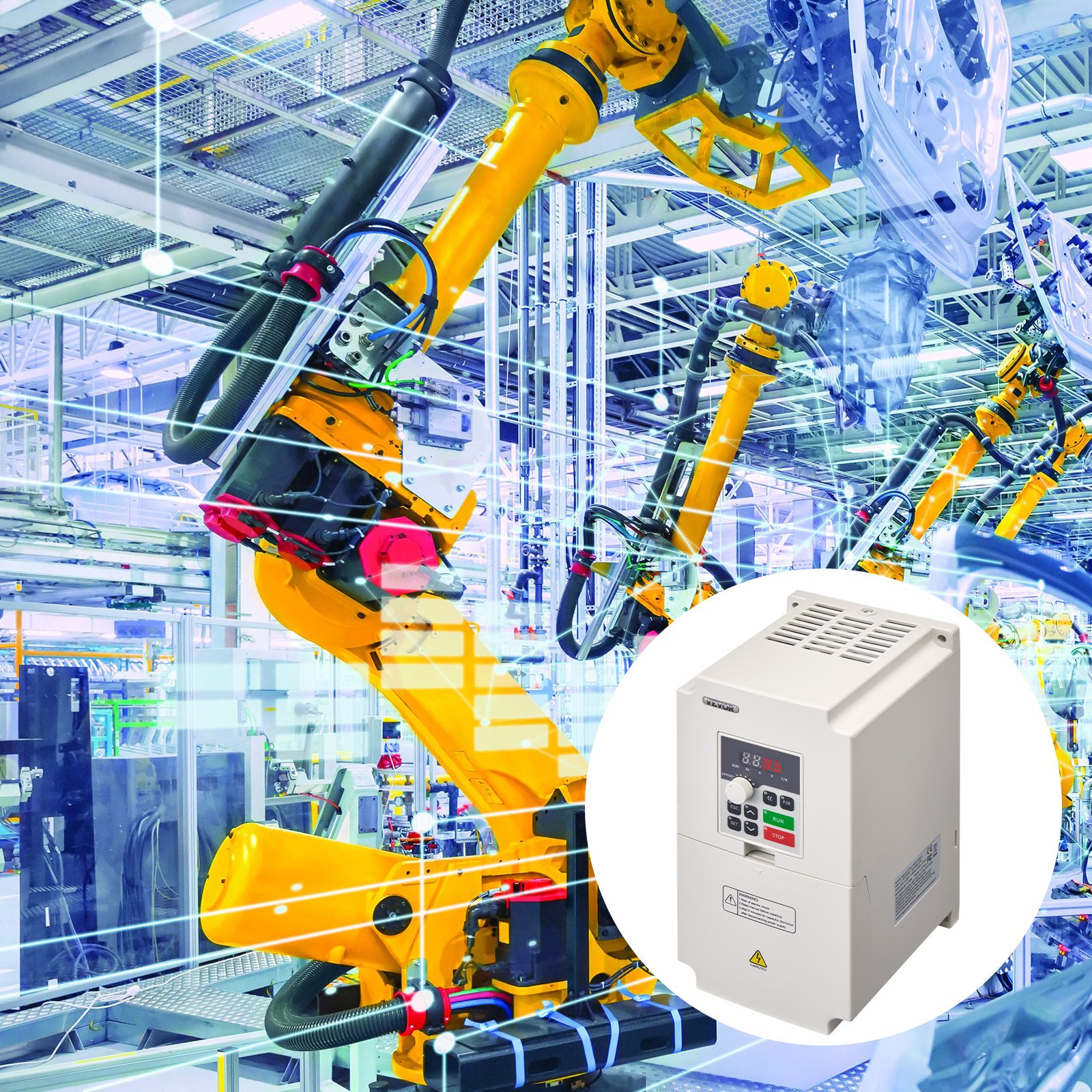 Variador de frecuencia VEVOR, entrada CA 220 V, 4 kW, variador de frecuencia CNC, convertidor inversor, VFD 5,5 HP, entrada monofásica o trifásica, salida trifásica, convertidor inversor de motor CNC para control de velocidad del motor.